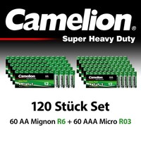 Camelion 60Xaa + 60Xaaa Batterien Super Heavy Duty R6 R03 1,5V Set Mikro Mignon