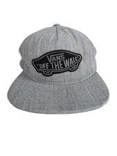 Vans Off The Wall Snapback Cap Grey Skate Hat Classic Logo Flat Peak