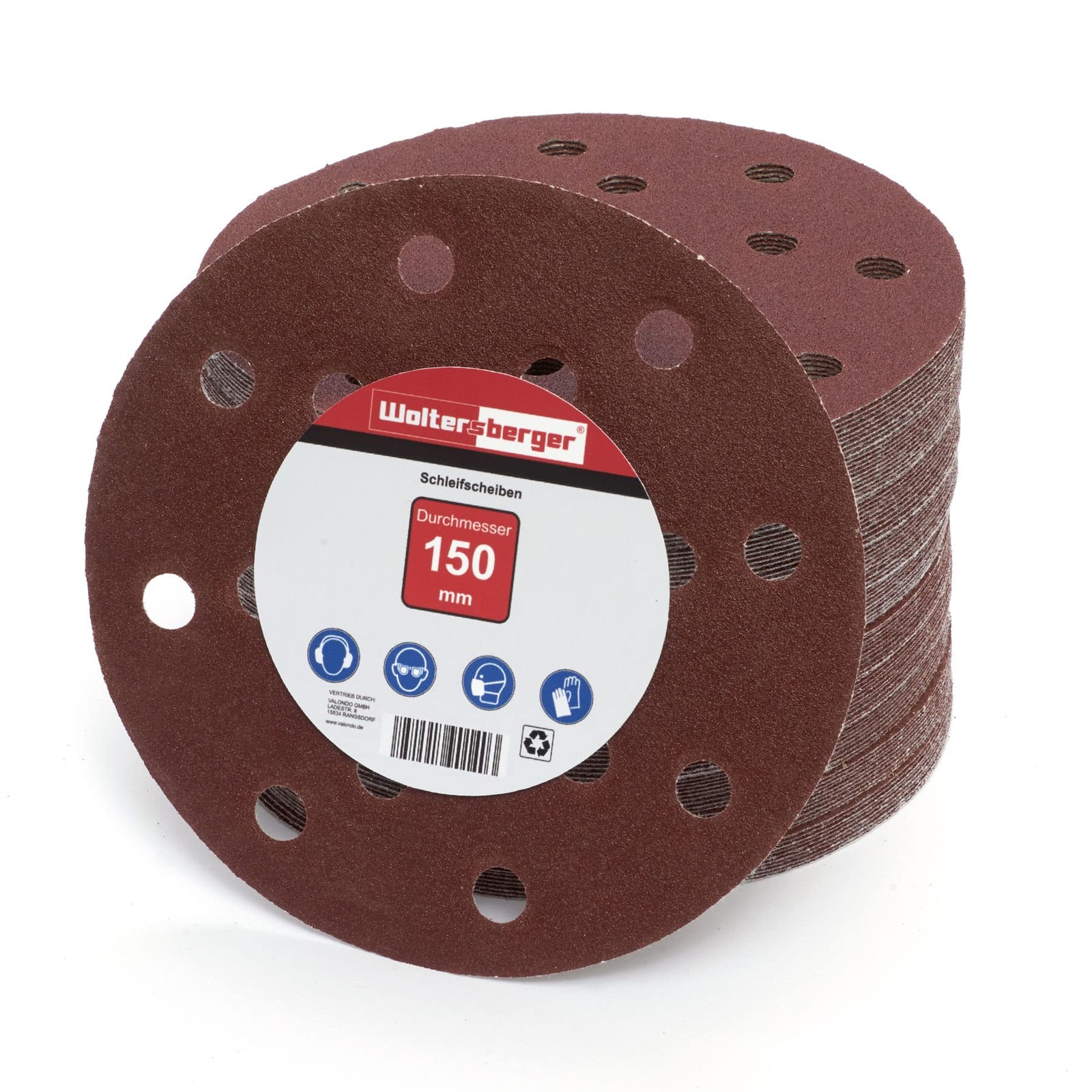 Disques Abrasifs 15 Trous Ø 150 mm Grain 40 à Haute Endurance pour Ponçage Intensif