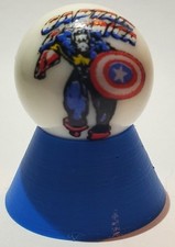 Captain America Glass 1" Logo Marble w/ Colored Stand
