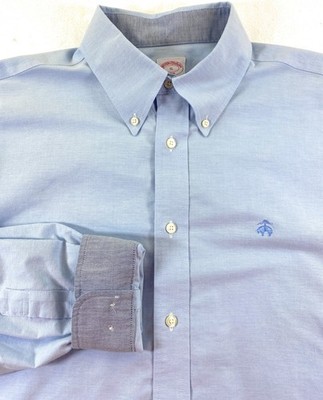 Brooks Brothers Men's Madison Non-Iron Stretch Flip Cuff Blue Oxford Shirt XL