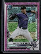 2021 Bowman Chrome #BCP-154 Helcris Olivarez Prospects Mojo Refractor Pink #/199