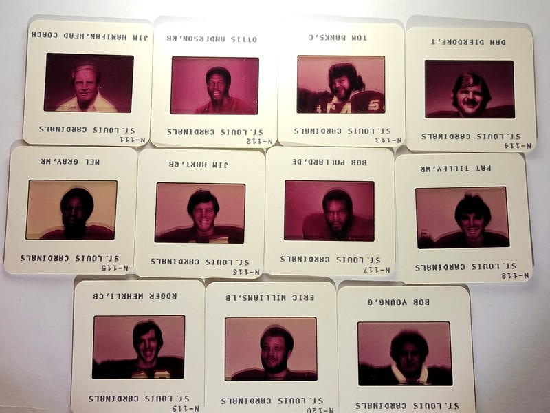 1980 Vintage St. Louis Cardinals NFL 35mm Slides for TV   11 slides