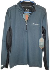 NWT Men's Shirt Pull-over Long Sleeve ¼ Zip  Free Country Microtech Blue –SM