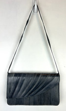 Vintage Eel Skin Purse Convertible Clutch Gray Shoulder Bag 70s 80s Disco