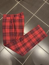 IJP Design Ian Poulter Tartan Golf Trousers 32W x 32L. Mint Condition