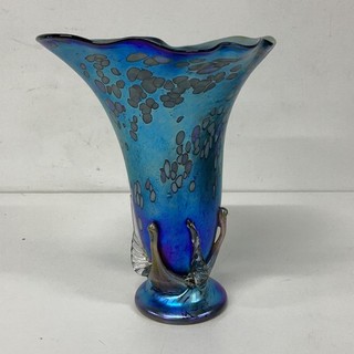 Vintage Colin Heaney 'Heaney Glass' Iridescent Art Vase NP#124
