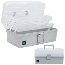 Creahaus 13 inch Art Craft Organizer Storage Box with 3 Layers, Multifunctional