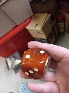 Vintage Bakelite Dice Rolux Old Desk Thermometer Butterscotch Made France Works