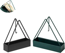 2 Pack Coil Incense Burner Mosquito Coils Holder Full Metal black+green