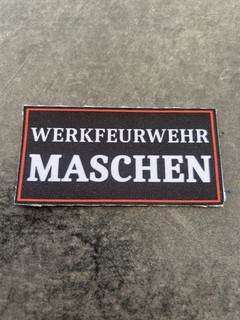 Ärmelabzeichen Patch Aufnäher Werkfeuerwehr Maschen ungetragen/neu 588
