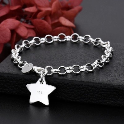 925 Sterling Silber Charm Stern Armbänder für Damen