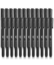 Mr. Pen 24-Pack Black 0.7mm Felt Tip Pens - Fast Dry Markers for Planner