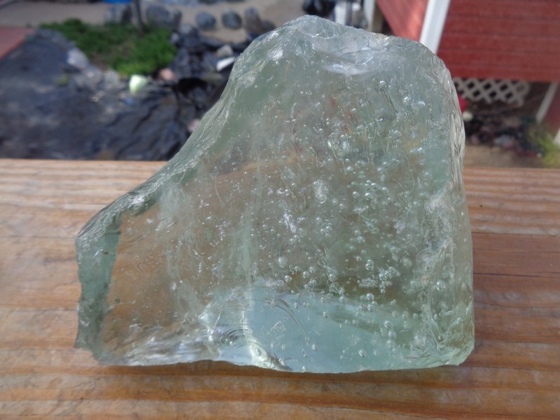 Glass Rock Slag Clear Green Bubbles Rocks 3.2 lbs 92D Landscaping Aquarium