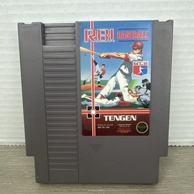 Two NES TENGEN MLB RBI Baseball Video Game -Black And Grey Cartridge Variants