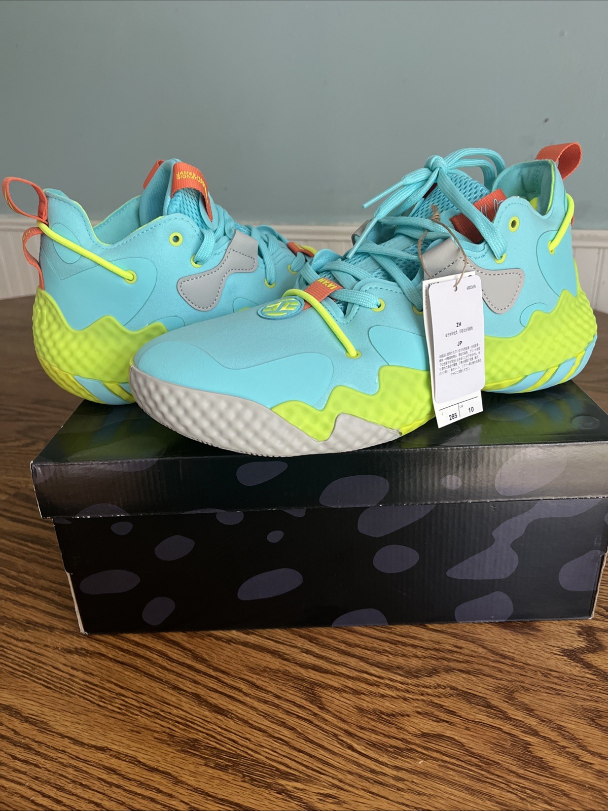 adidas Harden Vol. 6 Pulse Aqua Solar Orange Basketball Shoes Size 10.5