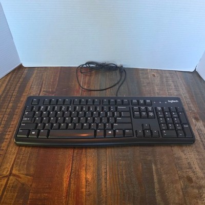 Logitech K120 Wired USB Keyboard Black Full Size Quiet Keys Y-U0009 820-003288