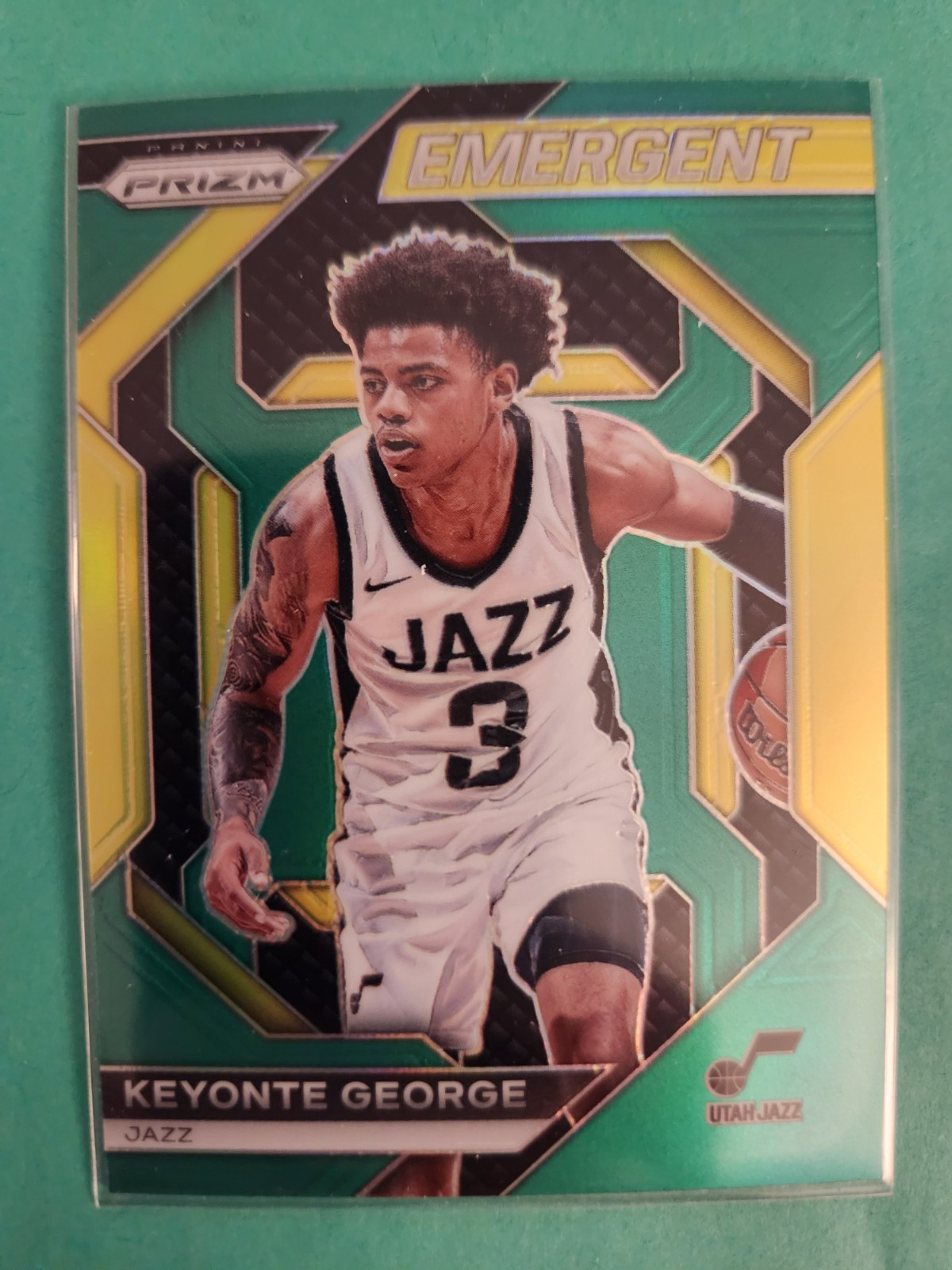 2023-24 Prizm Keyonte George Emergent Green Prizm SP Rookie RC #2 Utah Jazz