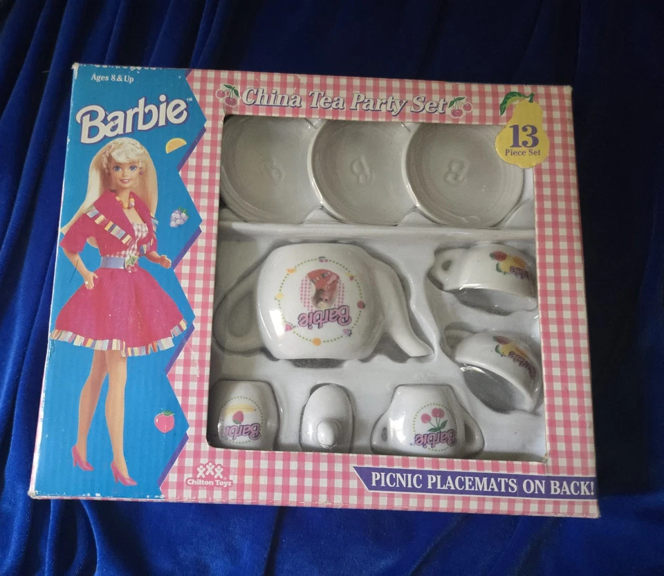 Barbie 13 piece China Tea Party Set Vintage 1994 NIB - Image 2 of 4