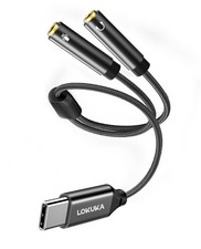 USB to TRS 3.5mm Headphone Mic Splitter, to Headphone and Microphone Jack Aud...