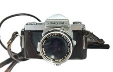 Nikon Nikkormat FT Silver Camera w/ Nikkor-H Auto 1:2 f 50mm Nippo Lens  Case
