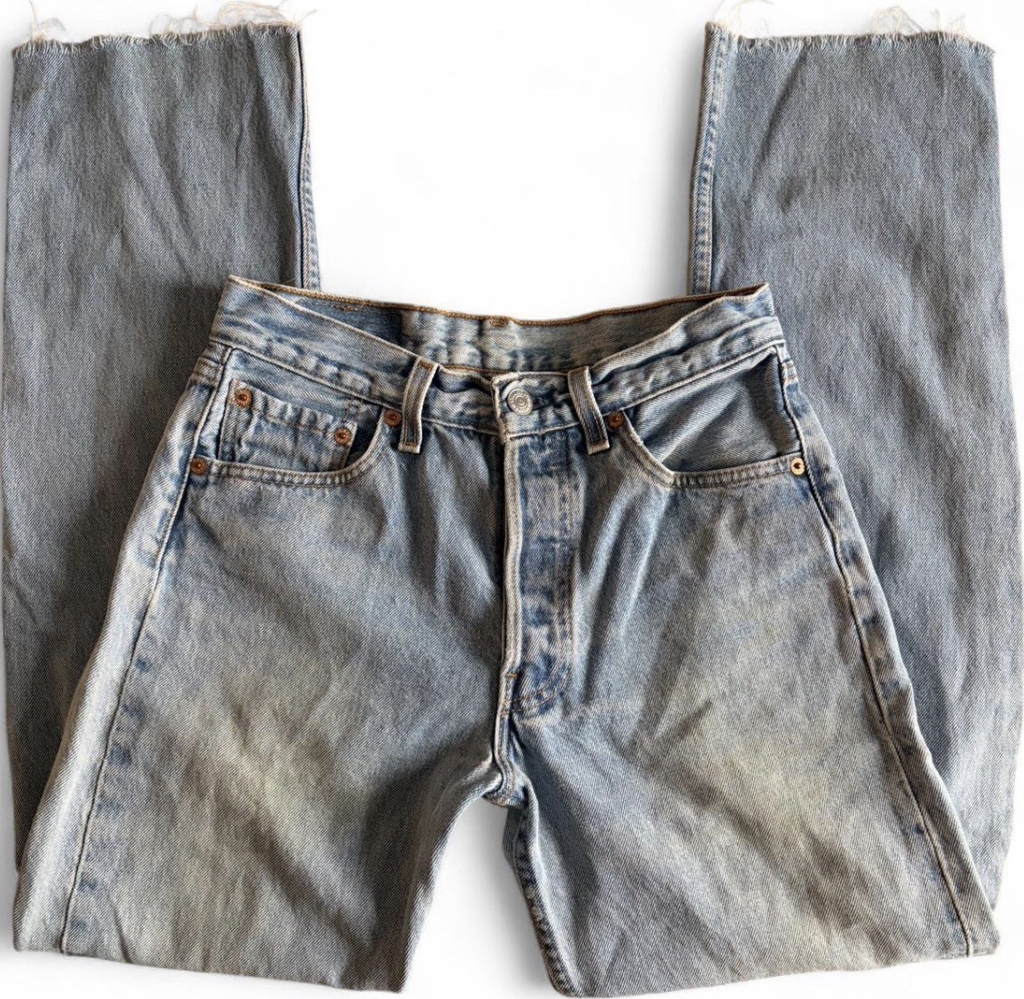 Vintage Levi's 501 90s Straight Light Blue Denim Button Fly Women Jeans