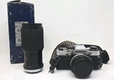 Olympus OM10 35mm SLR Camera With 2 Lens For Parts Or Repair Untested 