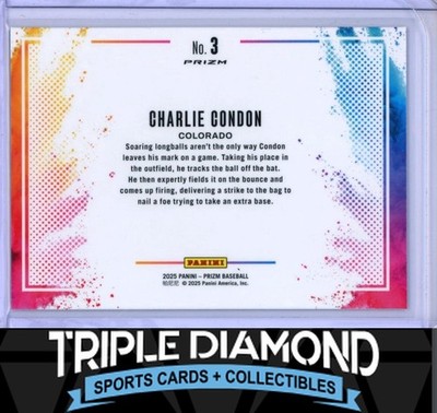 2025 Panini Prizm #3 Charlie Condon Color Blast SSP Case Hit