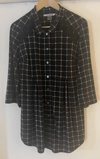 Women’s Peter Nygard S/P Black&white Button Dress Pit 19” Sleeve 12” Length 27