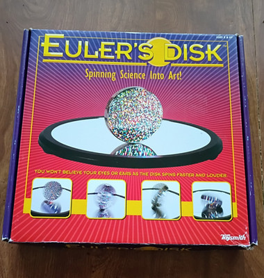 Toysmith Euler's Disk Spinning Science Toy with Mirror Base & Holographic Disks