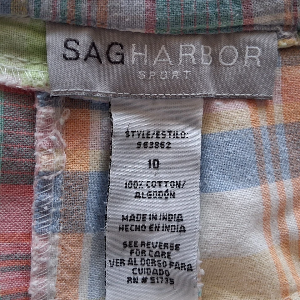 Pantalones Madras De Colección Y2K Pastel Patchwork Para Mujer 10 Preppy Fairy Kei (31x22") Foto 3 de 4