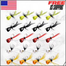 Fly Fishing Popper Lures Kit Bass Panfish Bluegill Dry Bait Bug W/ Hooks 10PC