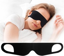 FRESHME Zero Pressure Sleep Mask - Lightweight Breathable Blockout Eye Black