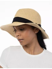 NWT Giani Bernini Women’s Chiffon Band Panama Hat MSRP $49