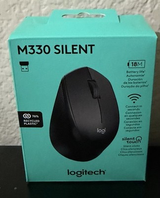 Logitech M330 SILENT Wireless Optical Mouse with USB Nano Receiver - Black