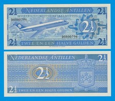 Netherlands Antilles 2 1/2 Gulden P 21 1970 UNC ( P 21 a ) 2.5 Gulden, Airplane