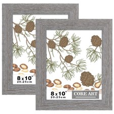 Core Art 8X10 Picture Frame Rustic Dark Gray Solid Wood Photo Frame Hd Glass