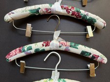 RARE Vintage WAVERLY Pant Shirt PADDED HANGERS Flowers FLORAL Fabric