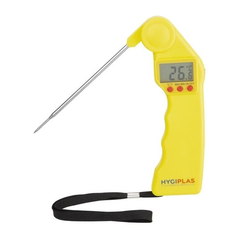 Hygiplas Easytemp Thermometer in Yellow - Fold-Away Probe -50пїЅC to 300пїЅC 