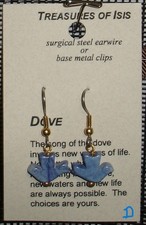 Dyed Howlite Dove Earrings, pierced