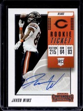 2018 Panini Contenders Javon Wims RC Auto Autograph Ticket #218 Bears Rookie