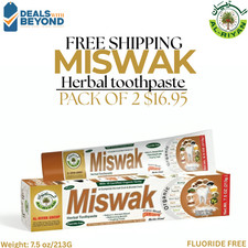 ORGANIC MISWAK HERBAL Toothpaste- AL RIYAN 10 in 1 Natural Fluoride-free, 2-pack