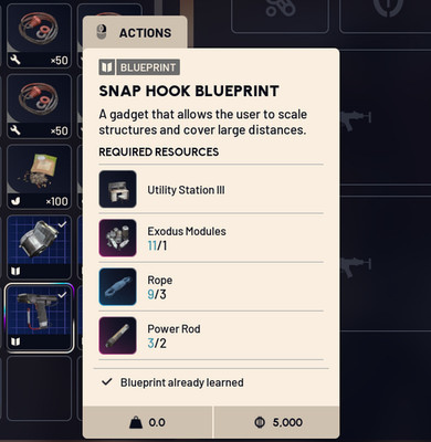 ARC Raiders Snaphook Blueprint / Karabinerhaken   In-Game Item