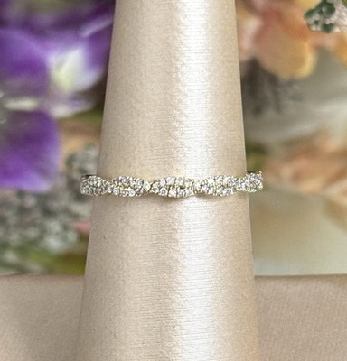 10k Yellow Gold Helzberg Diamonds Ladies Diamond Twist Ring Wedding Band Sz 6.75