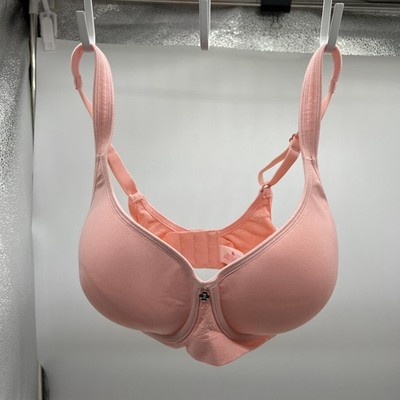 Breezies Lace Effects Full Coverage Seamless Underwire Bra Rose Petal,34 D