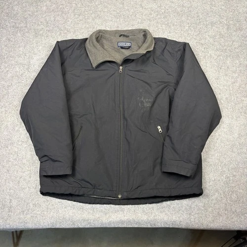Lands End Squall Jacket Mens Large 14-16 Black Fleece Lined Insulated Full Zip video thumbnail