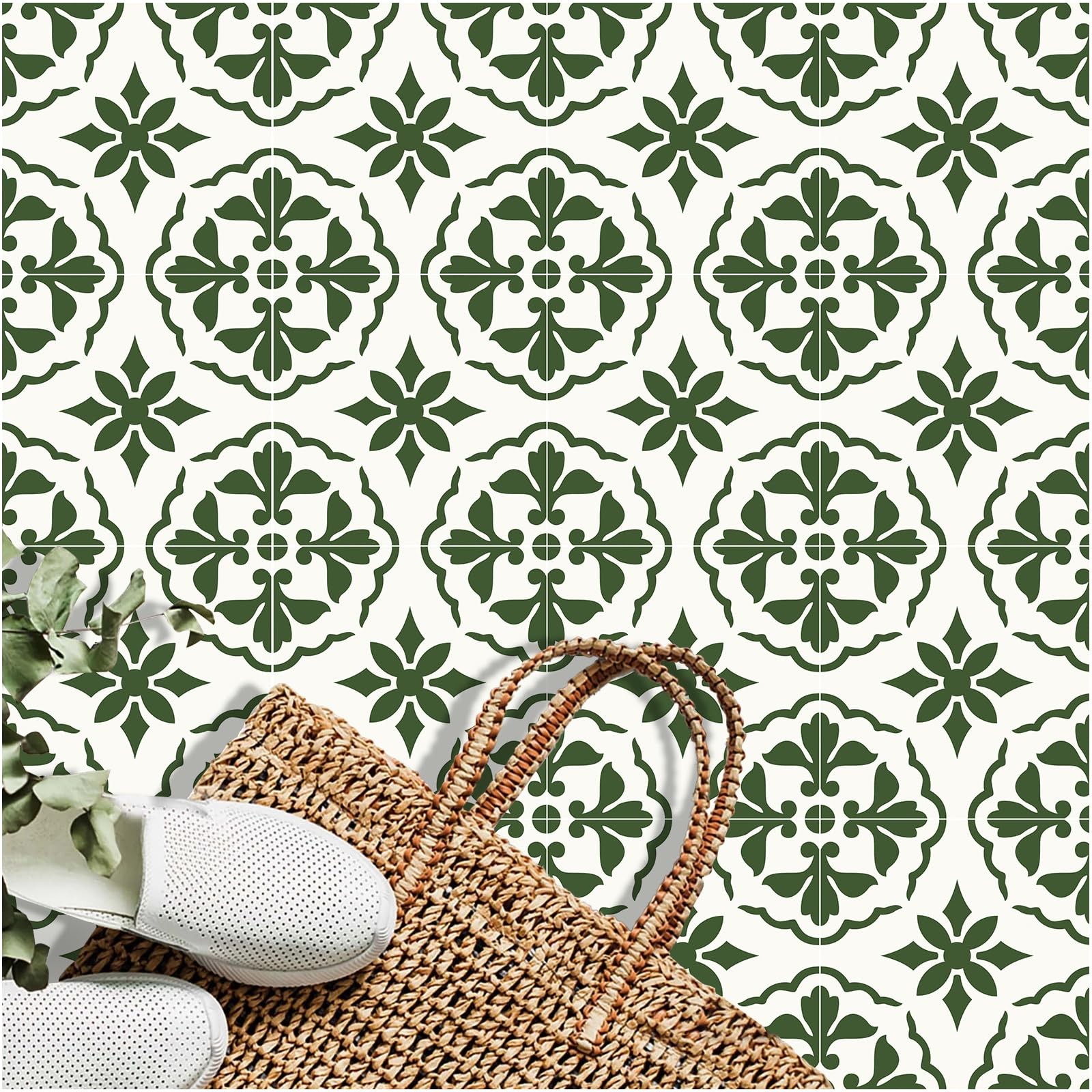 7.87x7.87 Inch Self-Adhesive Vinyl Floor Tiles 20-Pack DIY Peel and Stick