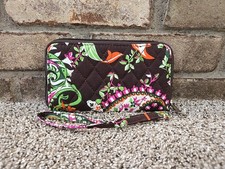 Vera Bradley Kensington Zip Around Wristlet Wallet Phone Clutch Quited Boho