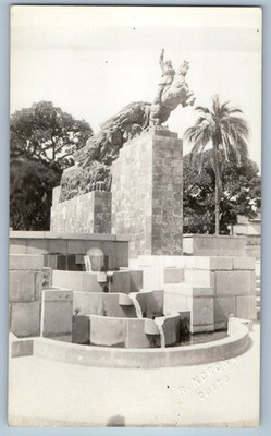 Quito Ecuador Postcard R. Norona Statue Monument c1910 Unposted RPPC Photo