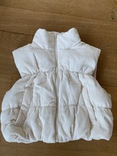 Cute H&M Winter White Cropped Padded Gilet Bodywarmer M